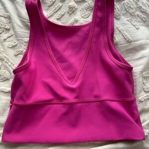 Pink-ribbed reversible Lululemon tank top-Size 10